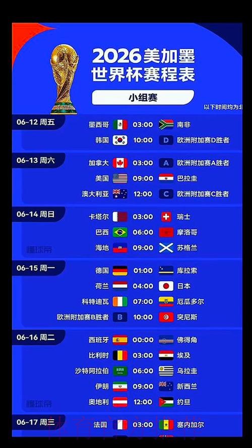 2026美加墨世界杯比赛时间是否免费 2026美加墨世界杯比赛时间是否免费